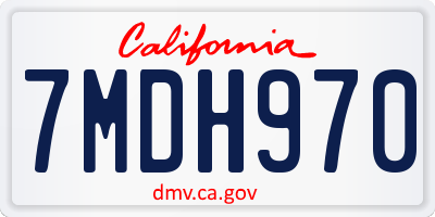 CA license plate 7MDH970
