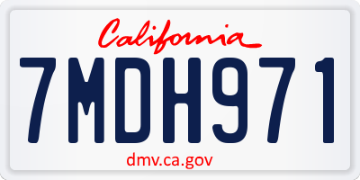 CA license plate 7MDH971