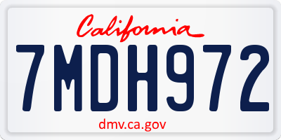 CA license plate 7MDH972