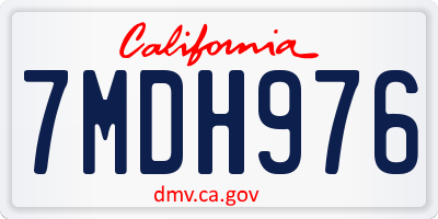 CA license plate 7MDH976