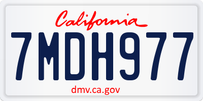 CA license plate 7MDH977