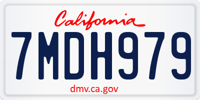 CA license plate 7MDH979