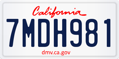 CA license plate 7MDH981