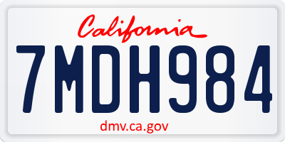 CA license plate 7MDH984