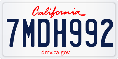 CA license plate 7MDH992