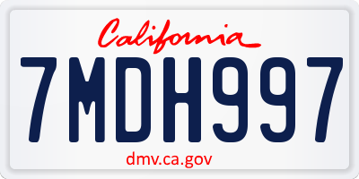 CA license plate 7MDH997
