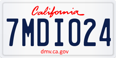 CA license plate 7MDI024