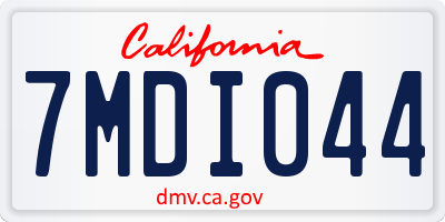 CA license plate 7MDI044