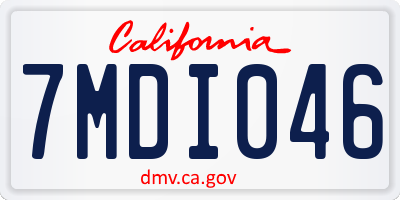 CA license plate 7MDI046