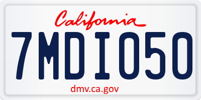 CA license plate 7MDI050