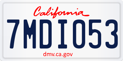 CA license plate 7MDI053