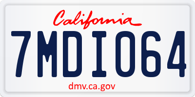 CA license plate 7MDI064