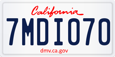 CA license plate 7MDI070