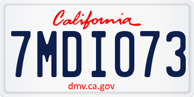 CA license plate 7MDI073