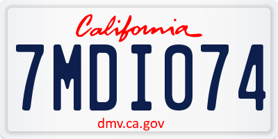 CA license plate 7MDI074
