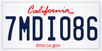 CA license plate 7MDI086