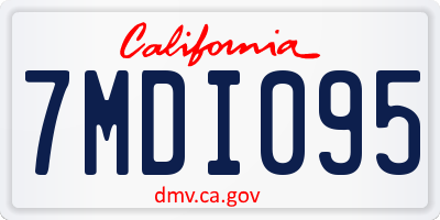 CA license plate 7MDI095