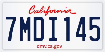 CA license plate 7MDI145
