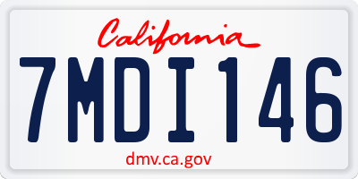 CA license plate 7MDI146