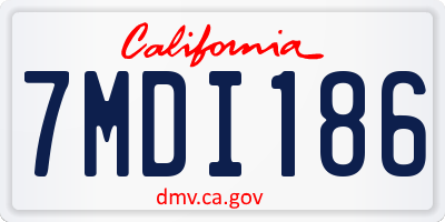 CA license plate 7MDI186