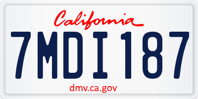 CA license plate 7MDI187