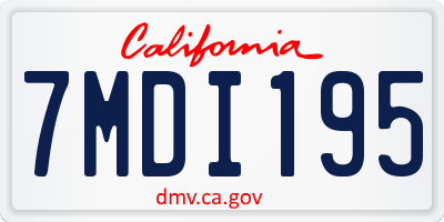CA license plate 7MDI195