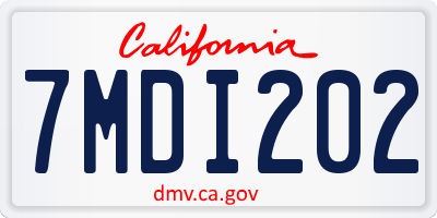 CA license plate 7MDI202