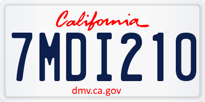 CA license plate 7MDI210