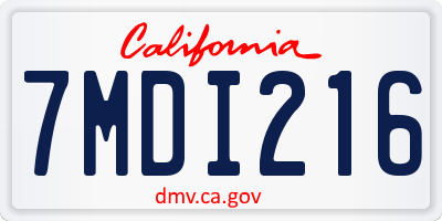 CA license plate 7MDI216