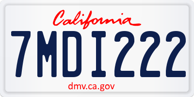 CA license plate 7MDI222