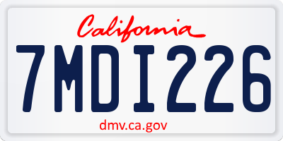 CA license plate 7MDI226