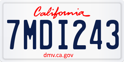 CA license plate 7MDI243