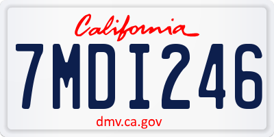 CA license plate 7MDI246
