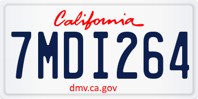 CA license plate 7MDI264