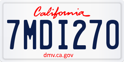 CA license plate 7MDI270