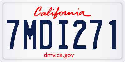 CA license plate 7MDI271