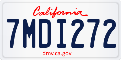 CA license plate 7MDI272
