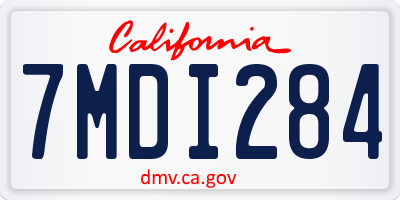 CA license plate 7MDI284