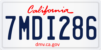 CA license plate 7MDI286