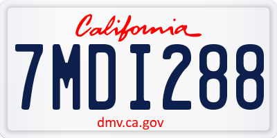 CA license plate 7MDI288
