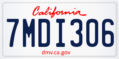 CA license plate 7MDI306