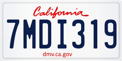CA license plate 7MDI319