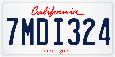 CA license plate 7MDI324