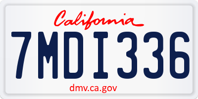 CA license plate 7MDI336