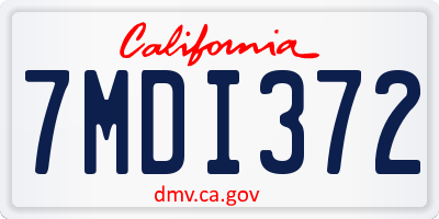 CA license plate 7MDI372