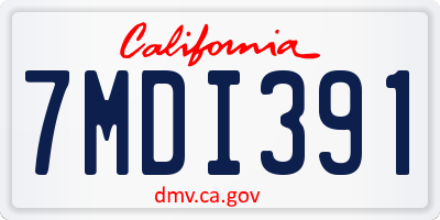 CA license plate 7MDI391