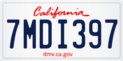 CA license plate 7MDI397