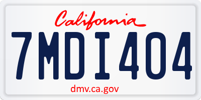 CA license plate 7MDI404