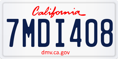 CA license plate 7MDI408