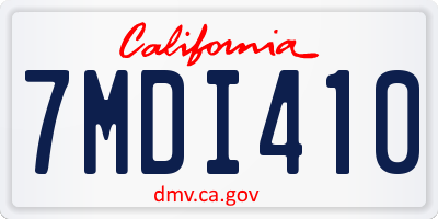 CA license plate 7MDI410